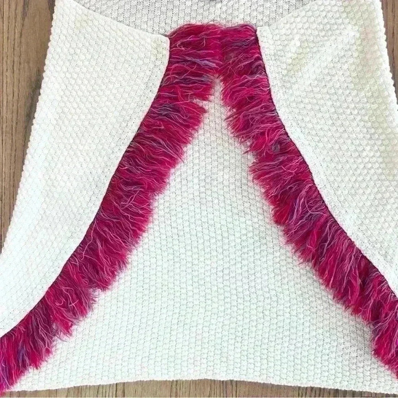 Born To Unicorn Girls Open Front Hooded Shawl Fringe Sweater w/Horn One Size - Picture 2 of 10